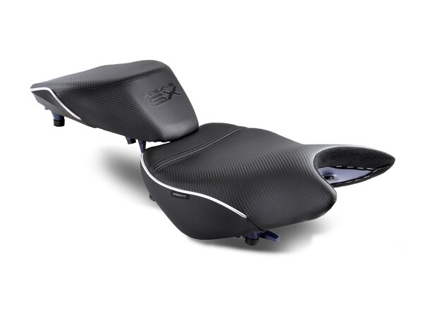 Suzuki GSX-S 1000GX 2-pc Motorcycle Seats by Sargent with CFX and Silver Welt.